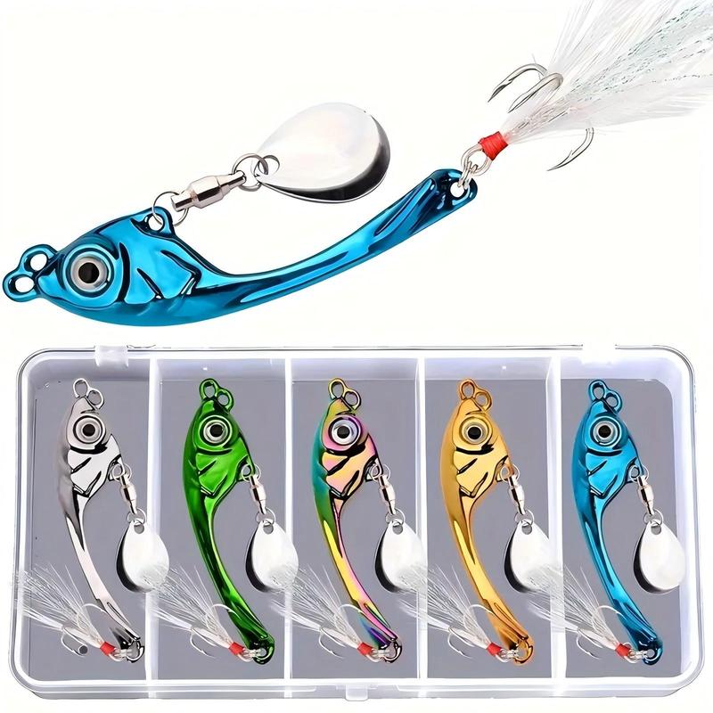 Artificial Fishing Lure, 5 5.9 6.5cm Rotating Sequin Fishing Lure with Storage Box, Outdoor Fishing Accessories for Fishing Enthusiasts