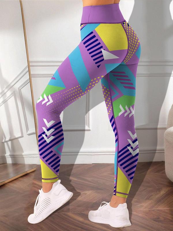 Women's All Over Print High Waist Leggings, Casual Comfy Breathable Skinny Pants for Yoga Gym Workout, Ladies Bottoms for All Seasons