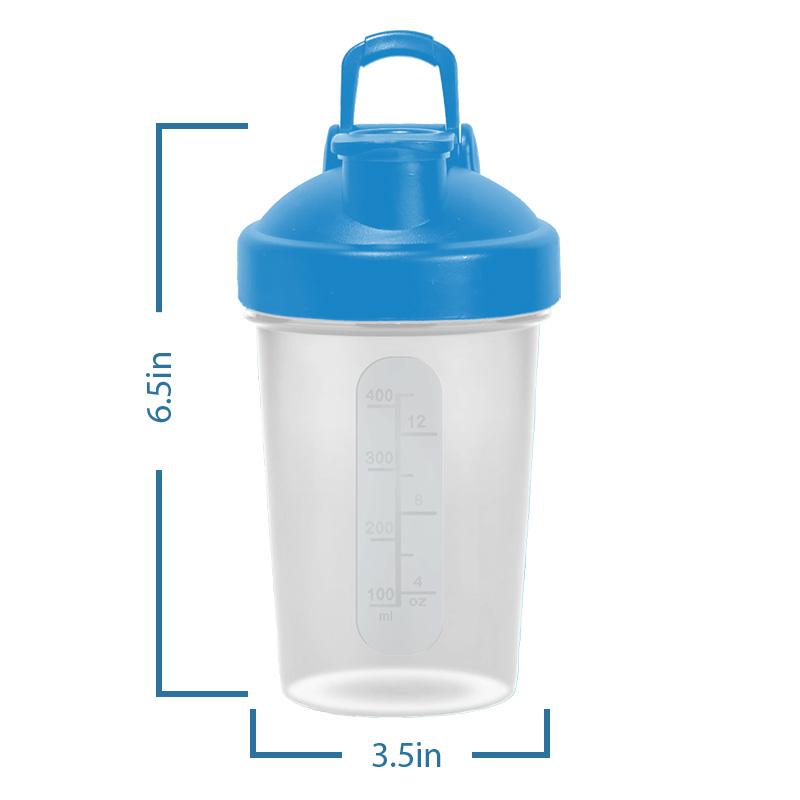 Pink Lid, Pink Body Blender Mixer Shaker Bottle  Classic Loop, Secure Screw-On Lid, Dishwasher Safe & BPA Free Sports Shaker, 12Oz 400ml Measurement Marks