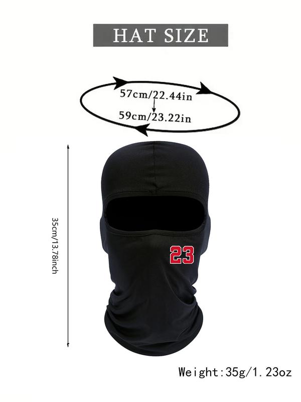 Number 23 Print Balaclava Face Mask, Windproof Sun Protection Face Covering, Outdoor Cycling Face Mask for Men & Women