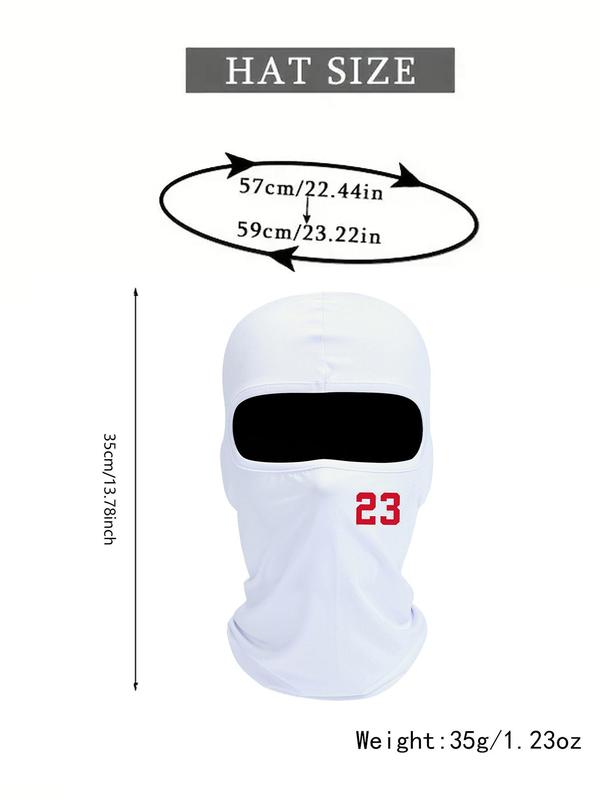 Number 23 Print Balaclava Face Mask, Windproof Sun Protection Face Covering, Outdoor Cycling Face Mask for Men & Women