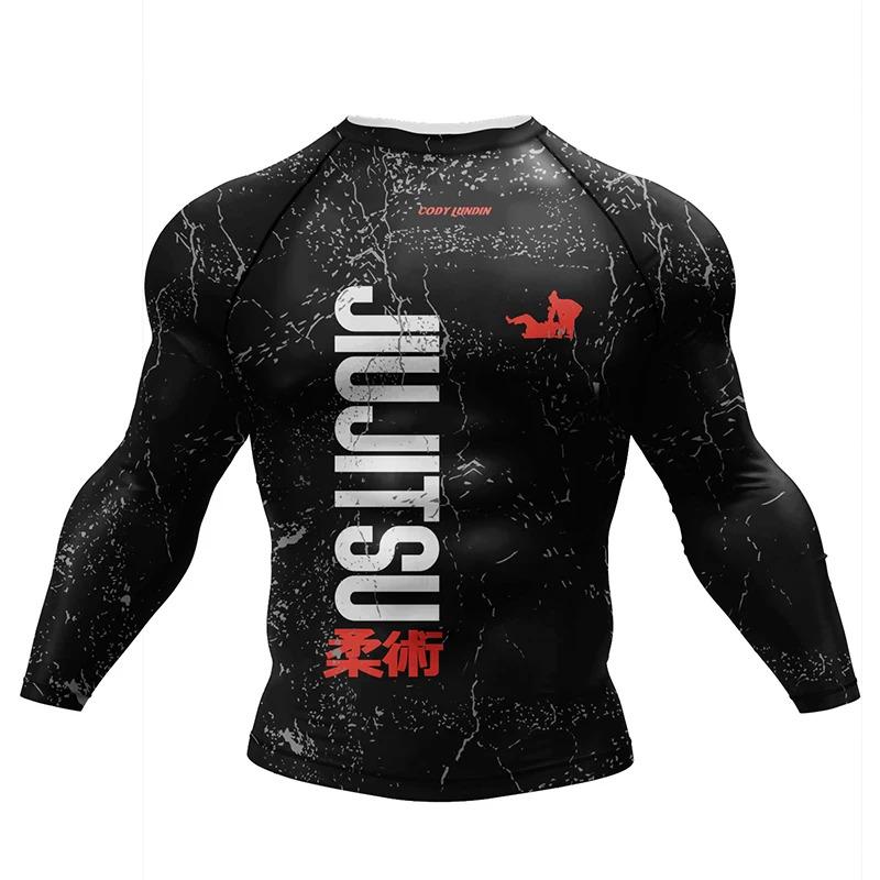 New kimono jiu jitsu rashguard for men MMA T-shirt + pant 4 pcs set Muay Thai shorts BJJ rash guard gym boxing jerseys sportswear