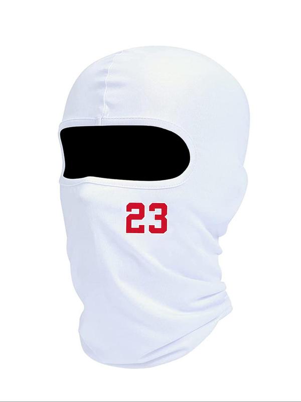 Number 23 Print Balaclava Face Mask, Windproof Sun Protection Face Covering, Outdoor Cycling Face Mask for Men & Women