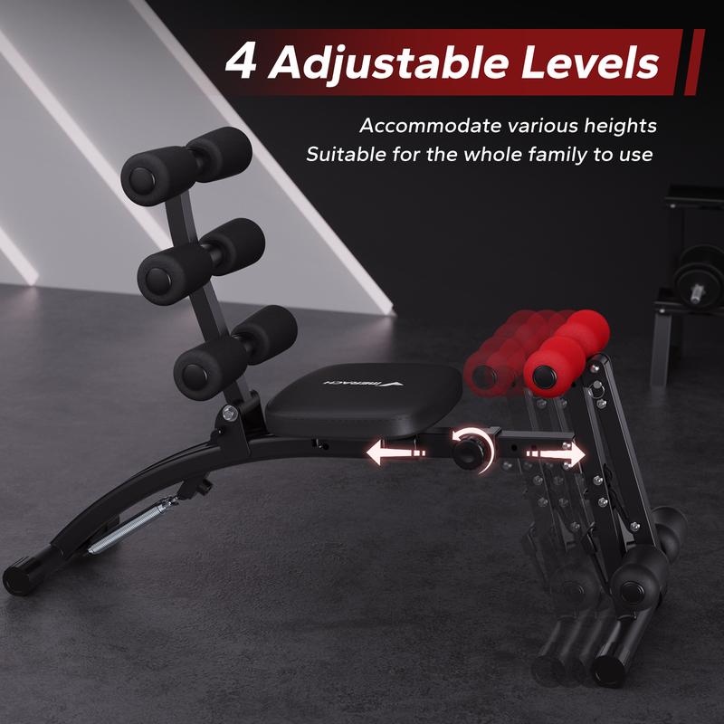 MERACH Multi-Functional Adjustable Ab Machine Workout Bench Sit Up Machine Push Up Exercise Chair for Home Gym