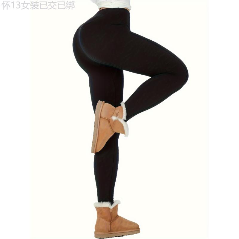 3pcs Thermal Fleece Lined High Waisted Womens Sports Leggings, Workout Winter Warm Thick Tights Soft Yoga Pants