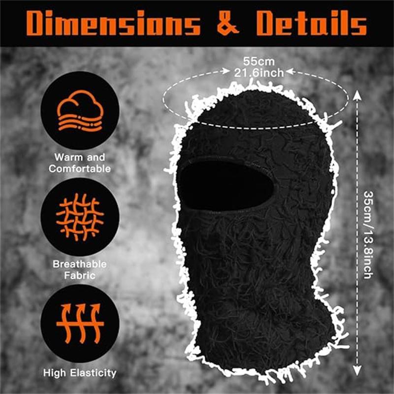 Plush head cover,Winter,Men,Ski Mask for Men Women Shiesty Mask Shaggy Knitted Full Face Ski Mask Windproof Neck Warmer