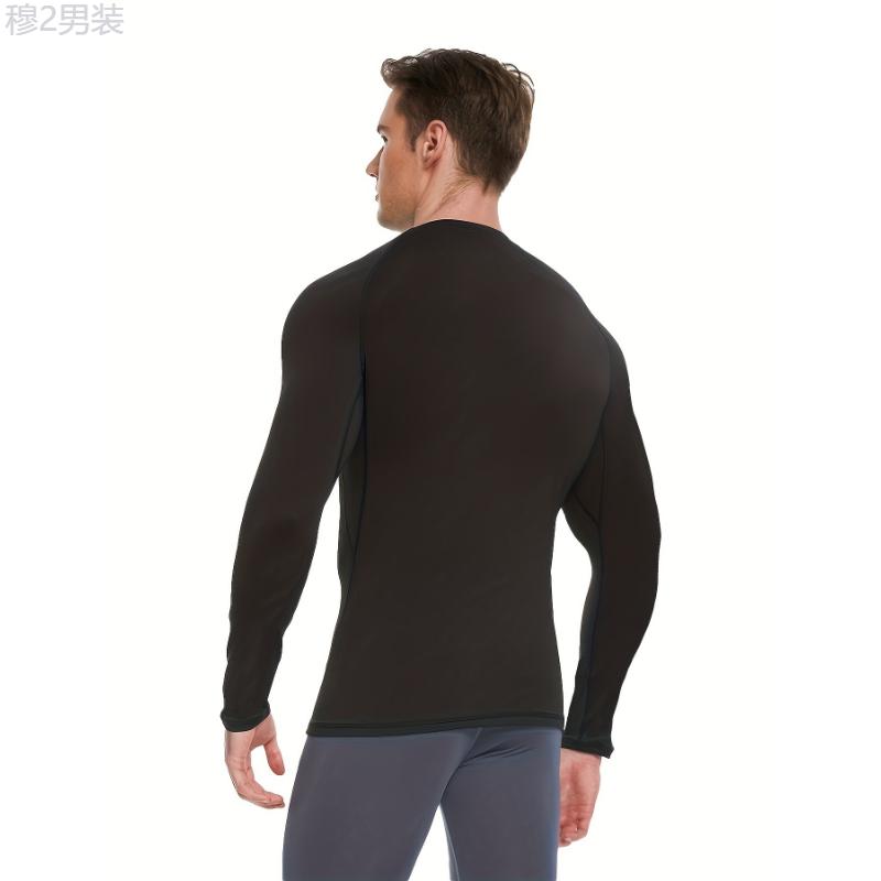 5pcs set Premium Long Sleeve Compression Shirts for Men - Moisture-Wicking, Thermal, Quick-Drying, Breathable, Athletic Base-Layer Undershirt for Cold Weather Sports, Workout, Fitness, and Outdoor Activities - Soft, Stretchy, and Comfortabl