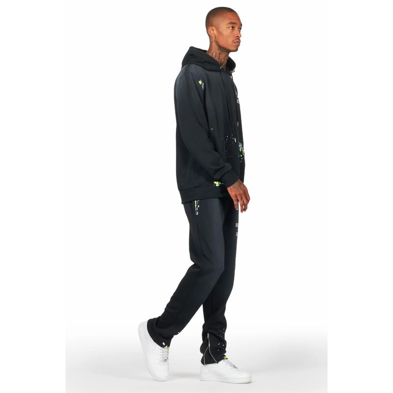 Rockstar Art Dist. Black Slim Hoodie Track Set