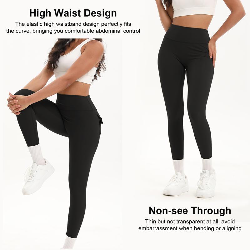 3 Pieces Women's Long Sports Leggings, High-Waist Sports Trousers with Mobile Phone Pocket, Leggings with Mobile Phone Pocket, Yoga Trousers, Tights Opaque for Sports, Leisure, Fitness activewear workout