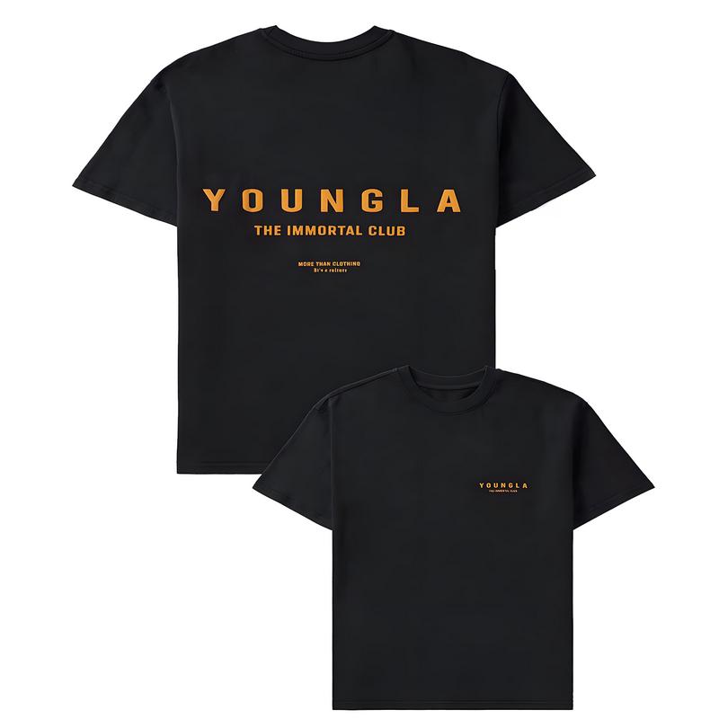 YOUNGLA T-shirt men's oversized T-shirt fitness ironing sports fitness pure cotton round neck short sleeve training suit T-shirt