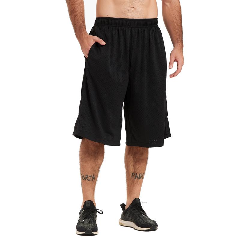 Men's Athletic Shorts Long Basketball Workout Shorts Below Knee Loose-Fit with Pockets and Elastic Waistband Quick Dry Activewear