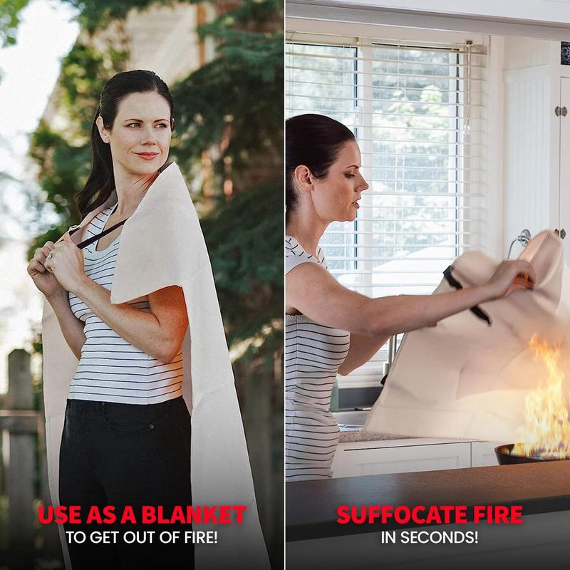 2pc Fire Blankets Emergency for Kitchen Home - Camping,Grill,Warehouse,School,Fireplace fire blanket fiberglass fire