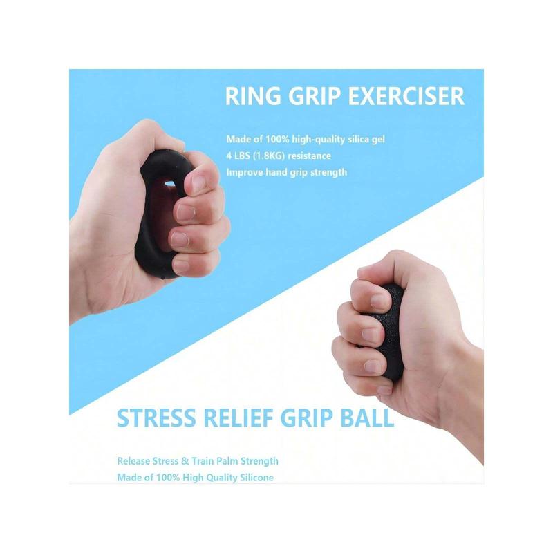 5-Piece Set, Grip Strength Adjustable Fitness Equipment Silicon Gel Counting Grip Strength Set