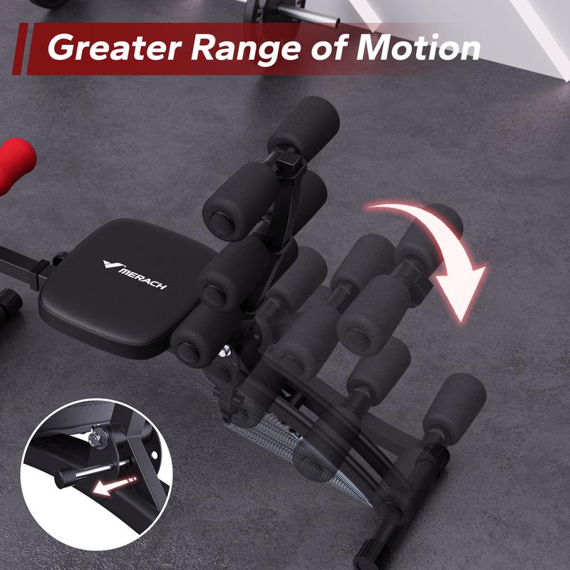 MERACH Multi-Functional Adjustable Ab Machine Workout Bench Sit Up Machine Push Up Exercise Chair for Home Gym