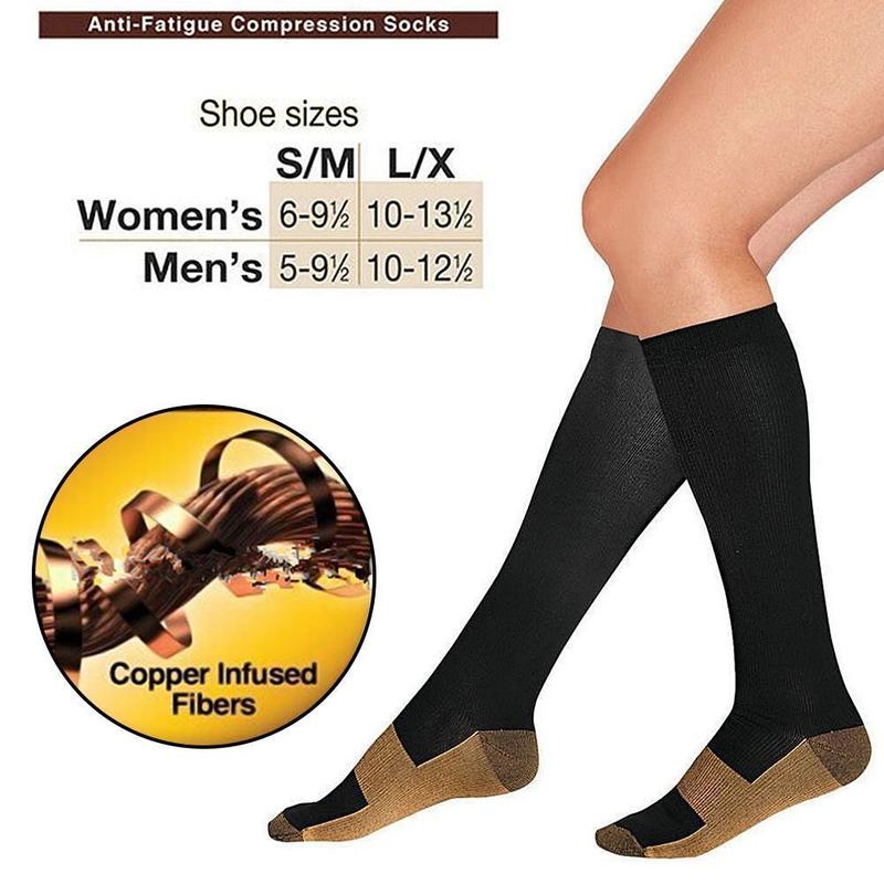 5 Pairs Copper Compression Socks 20-30mmHg Graduated Support Men's Women's