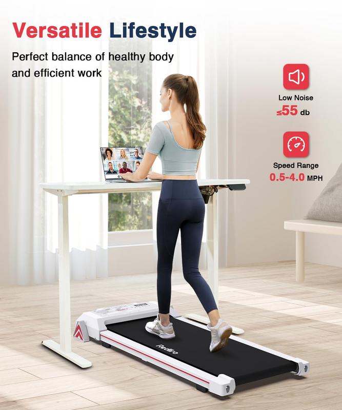 Redliro Walking Pad with Incline Under Desk Treadmill, Portable Compact Installation-Free Treadmills for Home Office with 265lbs Capacity, Small Jogging Machine with Remote Control