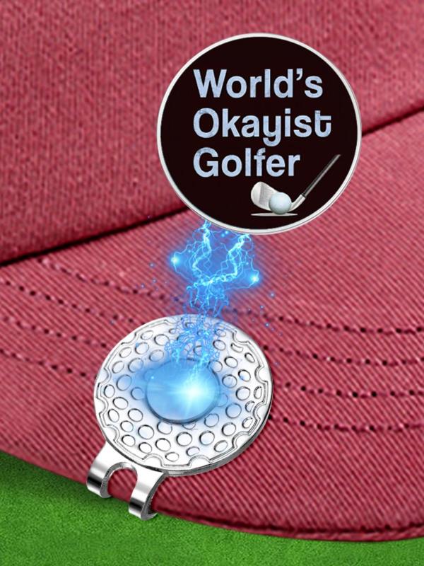 World's Okayist Golfer Letters Pattern Magnetic Golf Ball Marker, Novelty Golf Hat Clip, Golf Accessories for Men & Women for Daily Life