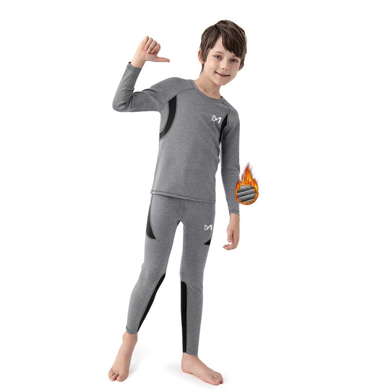 MEETWEE Winter Kids Warm Thermal Underwear Set Sport Long John Base Bottom Long Sleeve Top+Bottom long sleeve clothing