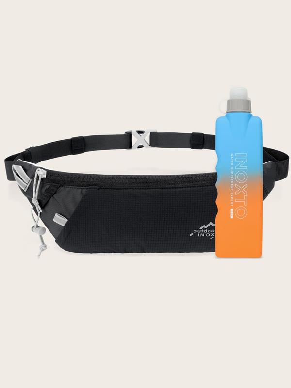 Reflective Running Belt Bag, Sports Waist Bag with 300ml Water Bottle, Jogging Pocket Belt for Cell Phone, Sports Waist Bag, Keys and Essentials