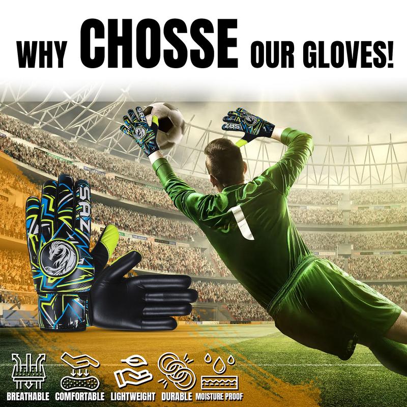 Soccer Goalie Gloves, Football Goalkeeper Gloves for Boys, Kids Children Youth Soccer Goalie Gloves with 4mm Latex Super Grip Palms