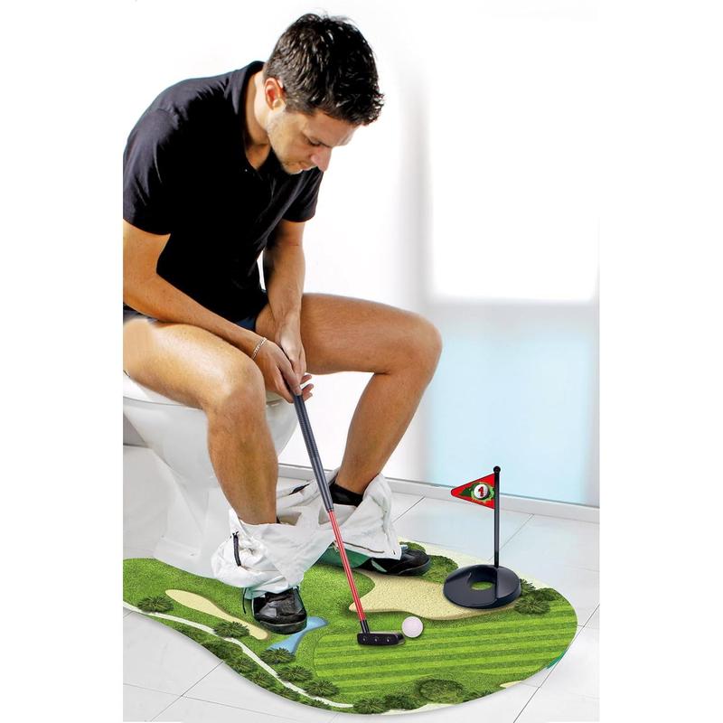 Toilet Golf Game-Practice Mini Golf in Any Restroom Bathroom - Great Toilet Time - Dad Gifts, Funny Gifts for Dad, Funny White Elephant Gifts, Gag Gifts for Husband, Boyfriend, Men.