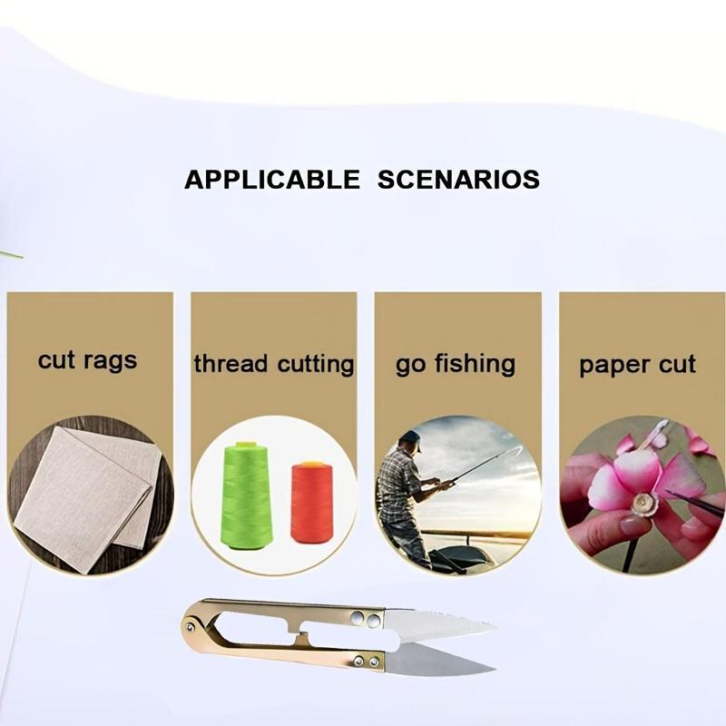 Pocket Fishing Scissors, U-spring Stainless Steel Scissors, Small Scissors, Multifunctional Scissors for Outdoor Camping Fishing