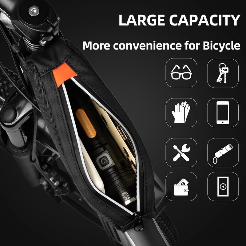 Bike Top Tube Bag  Bicycle Front Frame Bag Top Tube Bike Pouch for Road Mountain Bicycle Outdoor Cycling Travel Hiking