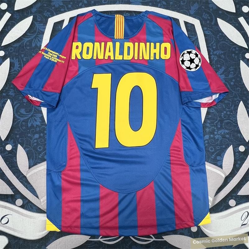 05-06 Champions League  home short sleeve NO.10 Ronaldinho Soccer Jersey