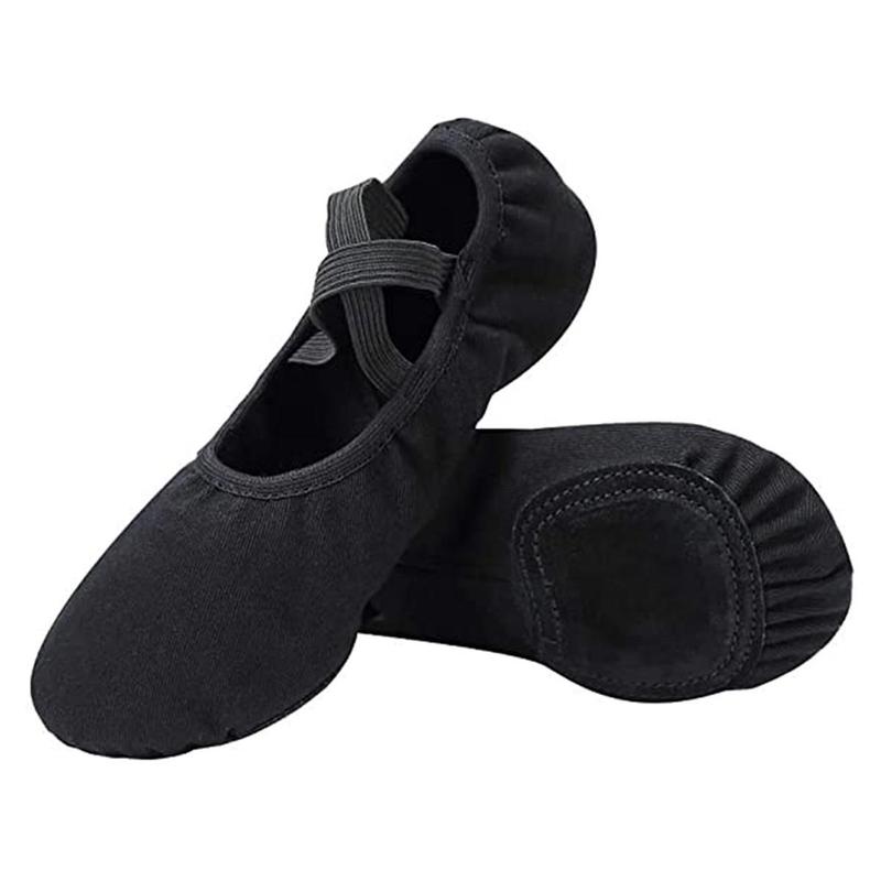 Women's Ballet Dance Shoes, 1 Pair Highly Stretch Canvas Ballet Slippers for Adults, Split Sole Yoga Dance Shoe for Gifts