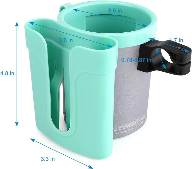 3-in-1 Bike Cup Holder with Phone & Key Storage - Universal Drink Holder for Bicycles, Motorcycles, Scooters in Grey Green