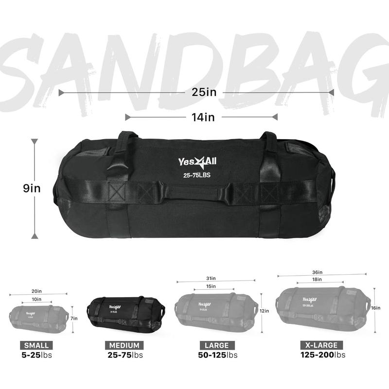 Yes4All Sandbags For Working Out, Adjustable Sand Bags For Weight Training With Handles, Multiple Colors & Sizes 5-200Lbs