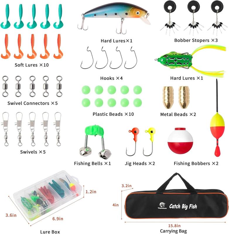 Kids Fishing Pole Kit SetPortable Telescopic Fishing Rod and Reel Combo Full Kits for Boys, Girls, Beginner, Youth