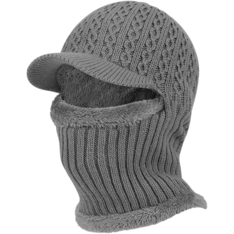 Winter Knitted Balaclava Beanie Hat Warm Cycling Ski Mask, Women Windproof Hood, Balaclavas Heavyweight Thermal Fleece