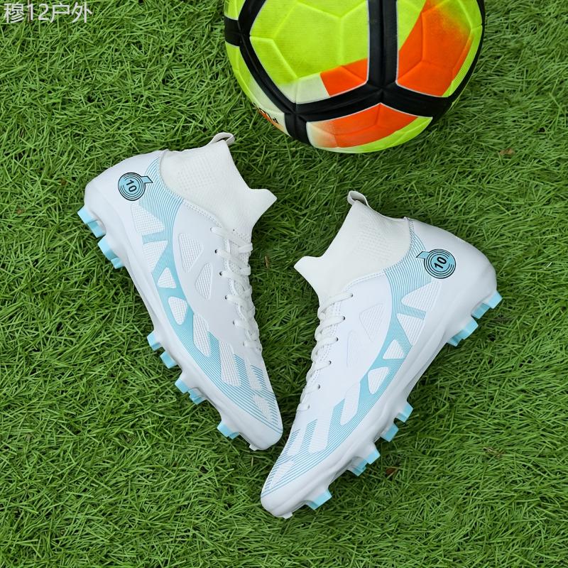 Professional High Top FG Football Boots, Breathable Lace Up Anti-skid Soccer Cleats for Men, Outdoor Summer Rainy Day Training and Competition