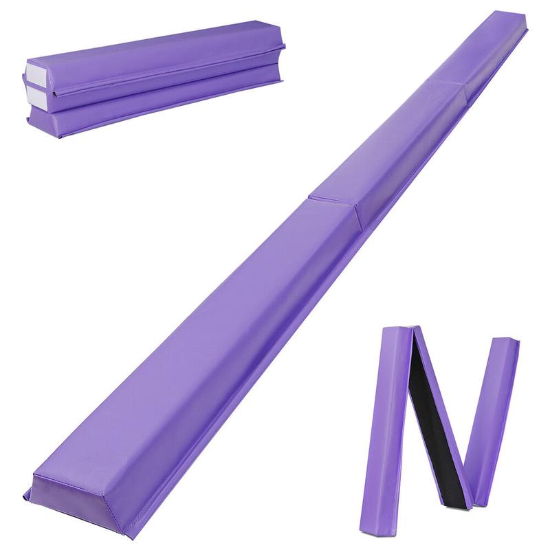 9ft Balance Beam Folding Foam Gymnastics Equipment w  Anti-slip Base 3 Colors