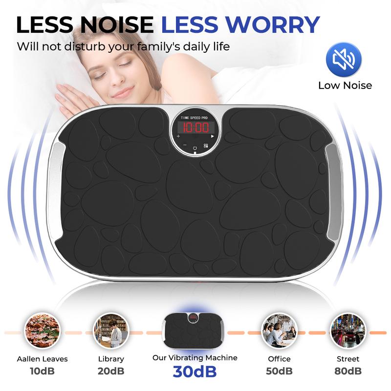 RELIFE REBUILD YOUR LIFE Vibration Plate Exercise Machine Vibration Platform with Loop Bands Remote Control for Lymphatic Drainage Whole Body Workout