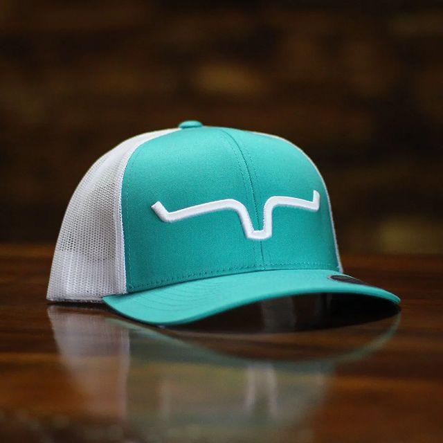 Kimes Ranch Weekly Trucker Hat - Teal White, Black White, Black Black