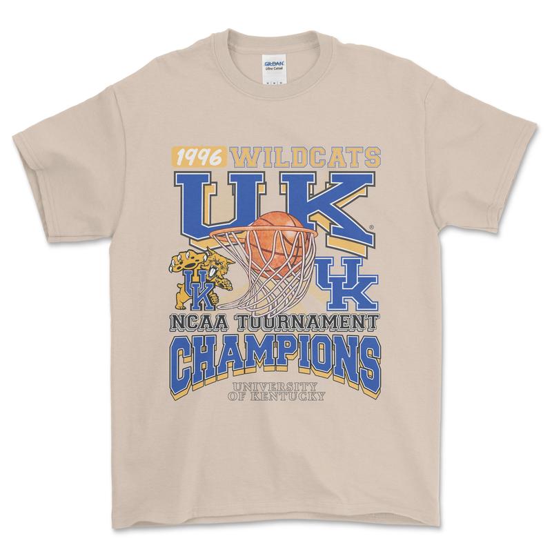 1996 NCAA Championship Kentucky Wildcats T-Shirt, graphic vintage sports tees for men