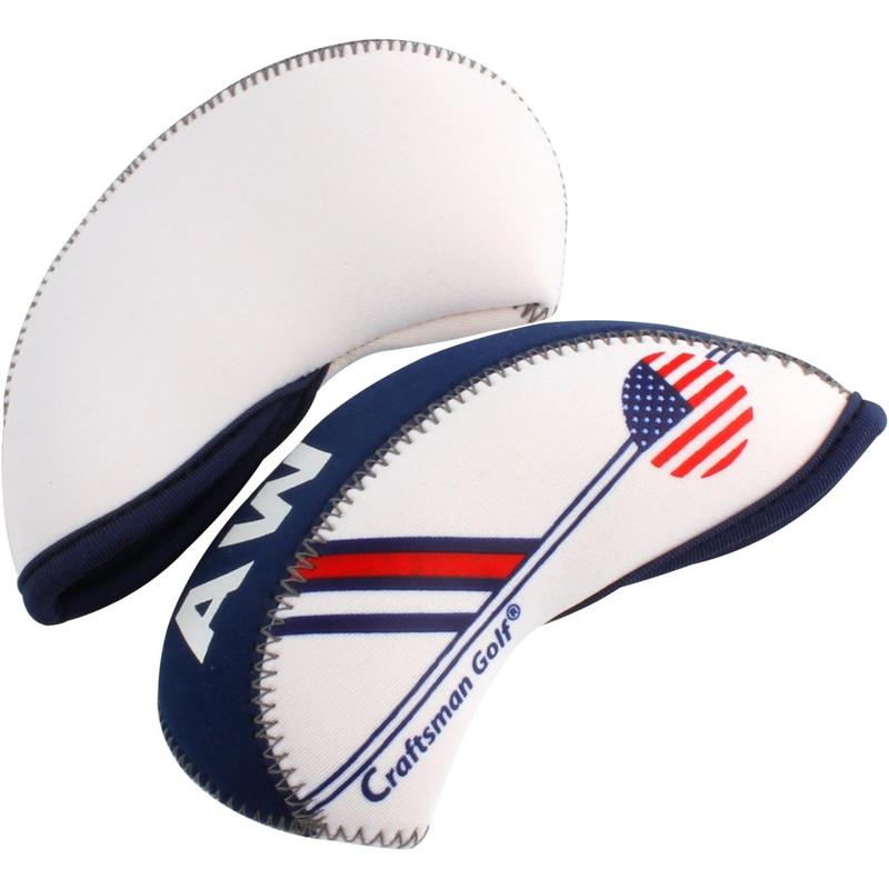 Craftsman Golf US Flag Neoprene Golf Club Head Cover Wedge Iron Protective Headcover for All Brands Golf Club Head Protector Gift for Men Women