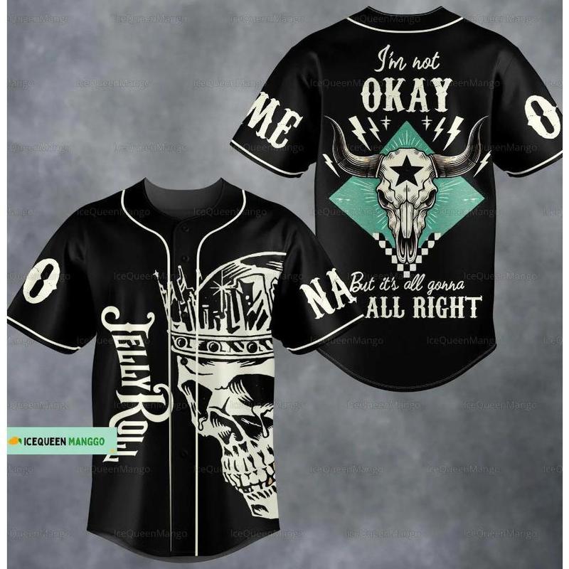 9 Designs Im Not Okay Baseball Jersey Halloween Gifts Jelly Concert Shirt Western Jersey For Men Women