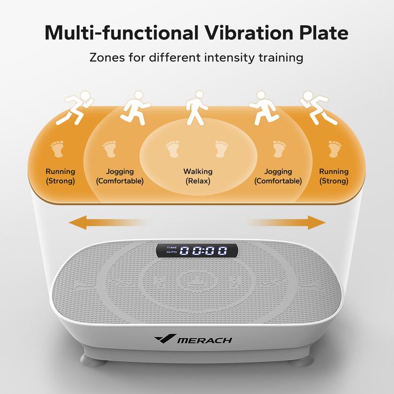 MERACH Vibration Plate Exercise Machine, Lymphatic Drainage Machine, Whole Body Workout Vibration Platform for Wellness and Fitness