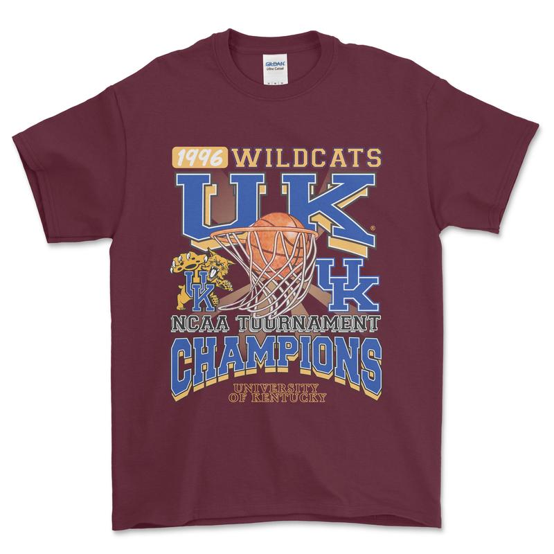 1996 NCAA Championship Kentucky Wildcats T-Shirt, graphic vintage sports tees for men