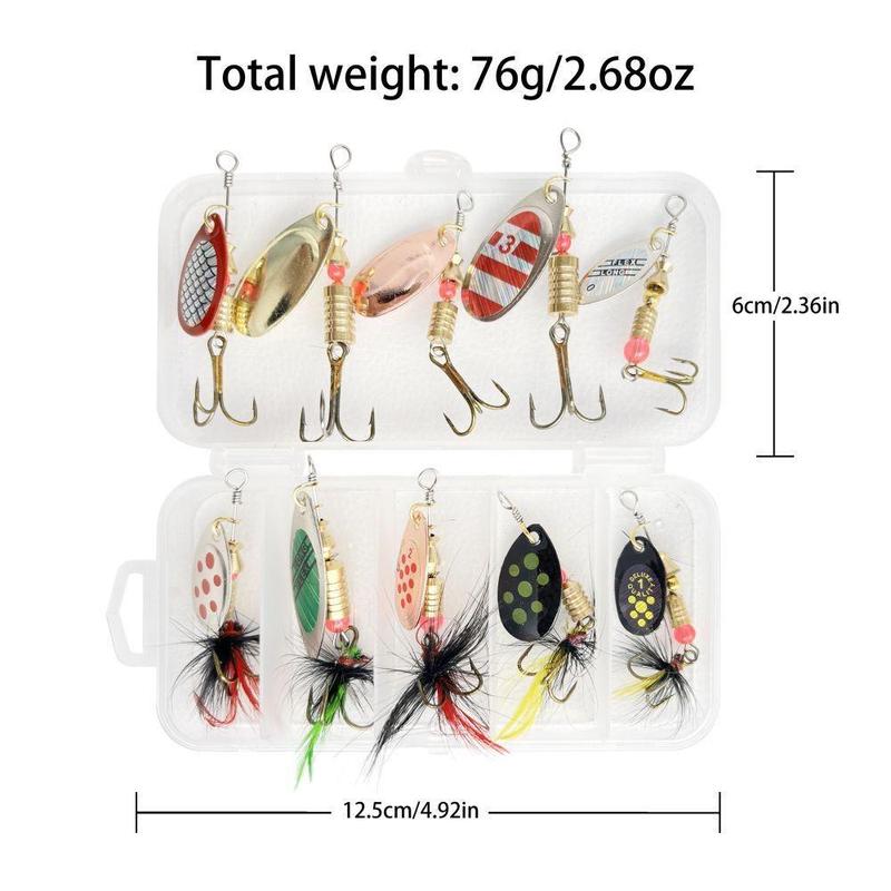 Fishing Lure with Storage Box, 10pcs box Artificial Fishing Bait with Hook, Portable Outdoor Fishing Accessories, Fishing Equipment Lures for Fishing, Fishing Stuff