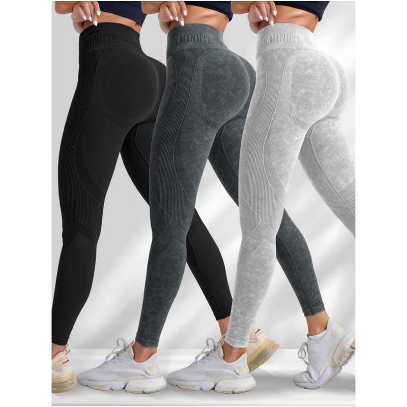 Women's Solid High Waist Sports Leggings, Sporty High Stretch Leggings, Ladies Sportswear,Yoga Pants, Workout Leggings, Gym Outfits for Women, Fall Outfits 2024, Womenswear,Fall Clothes 02