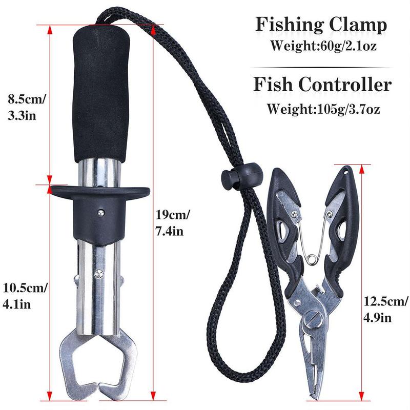 Stainless Steel Fishing Gripper with Storage Bag, Fishing Plier with Lanyard & Bottle Opener, Fishing Tool for Outdoor, Fishing Stuff, Fishing Equipment, Christmas Gift