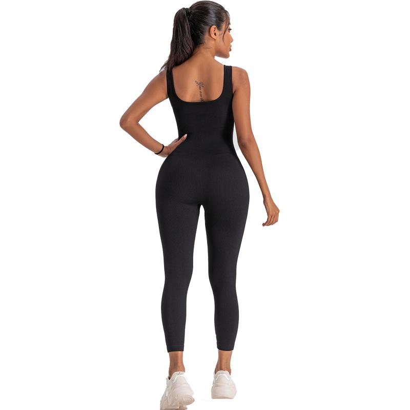 Workout Seamless Jumpsuits Yoga Ribbed One Piece Tank Tops Rompers Sleeveless Exercise Jumpsuits Tracksuit Womenswear Women Overalls Sporty Fashion