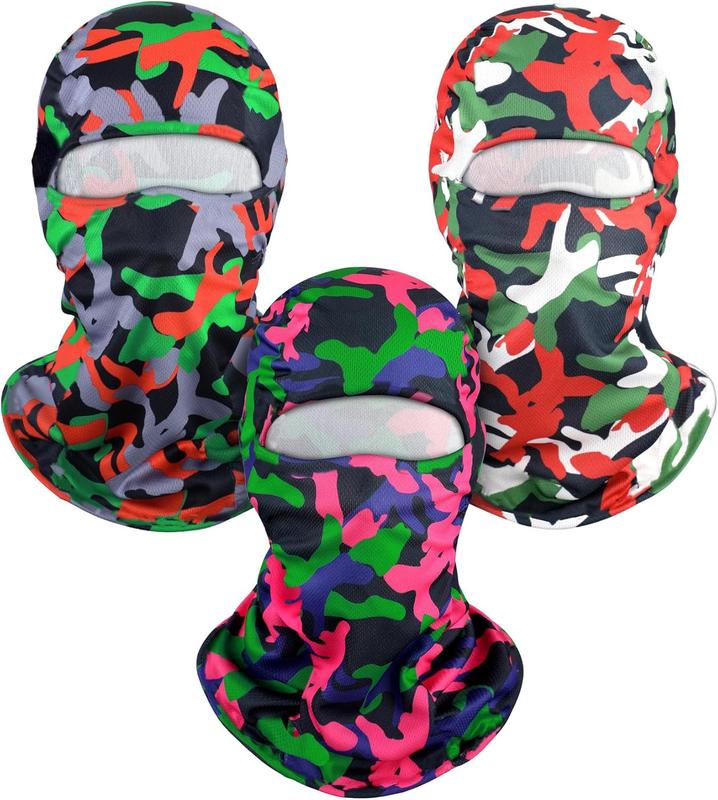 3 count Ski Mask Balaclava Full Face Mask Summer UV Sun Protection Face Cover Windproof Breathable Shiesty Mask(Mixed Camouflage, General Size)