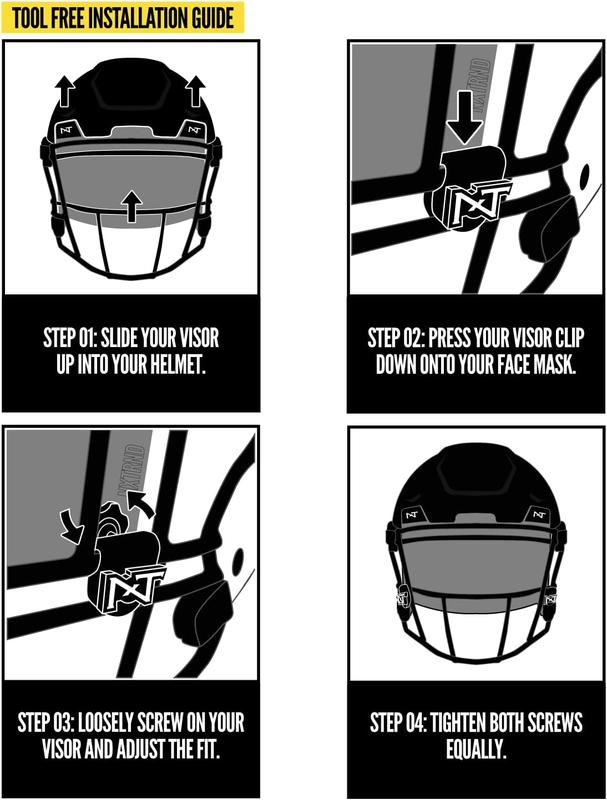 VZR1 Football Visor, Flat Lens Technology, Fits Adult & Youth Football Helmets