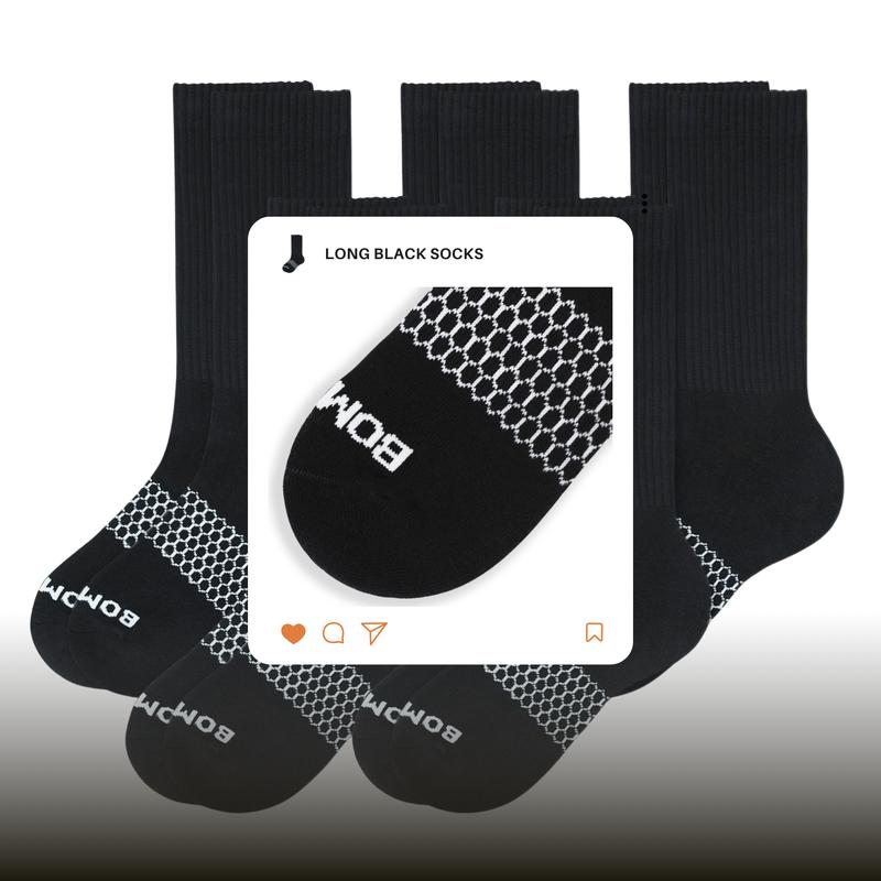 Set of 3 Pairs Bombas Socks | Size S, M, L | Full Color | Ankle - High Knee - Noshow Socks for Unisex | Compression Socks, Running Socks