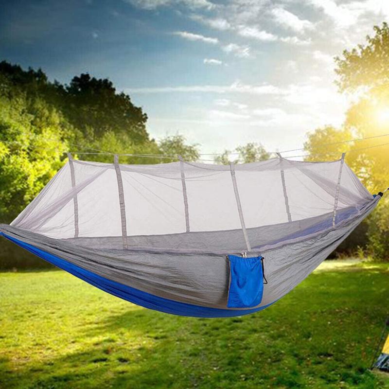 660lbs Portable Double Person Camping Hammock Tent with Mosquito Net Hanging Bed